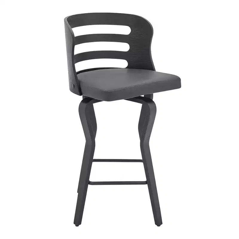 26 Verne Counter Stool with Faux Leather and Wood Finish - Armen Living