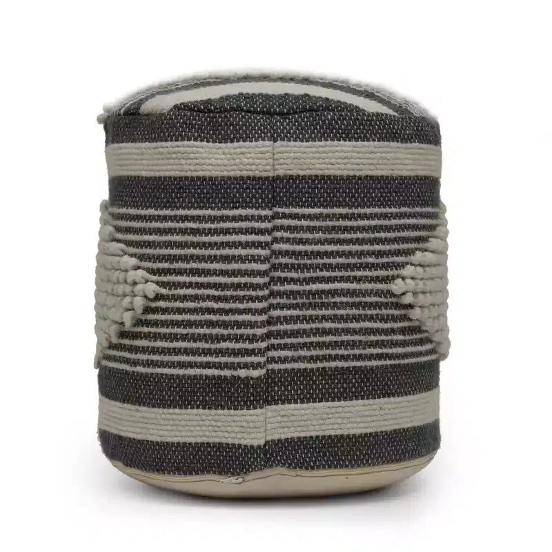 Lucknow Boho Handcrafted Fabric Cylinder Pouf - Christopher Knight Home
