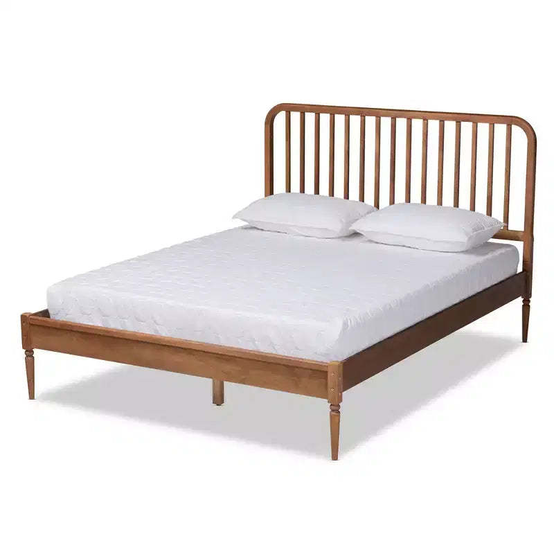 Neilan Wood Platform Bed Walnut Brown - Baxton Studio