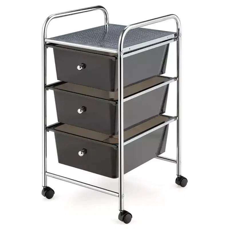 Costway 3-Drawer Cart Storage Bin Organizer Rolling with Plastic Drawers Yellow/Black/Multicolor/Rainbow