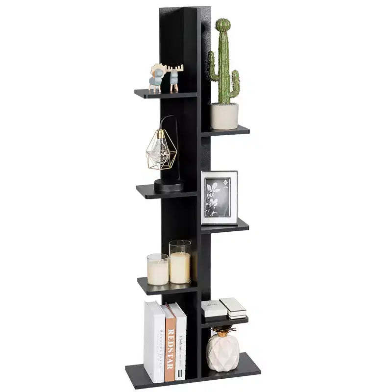 Costway Open Concept Bookcase Plant Display Shelf Rack Holder Wood Walnut\Brown