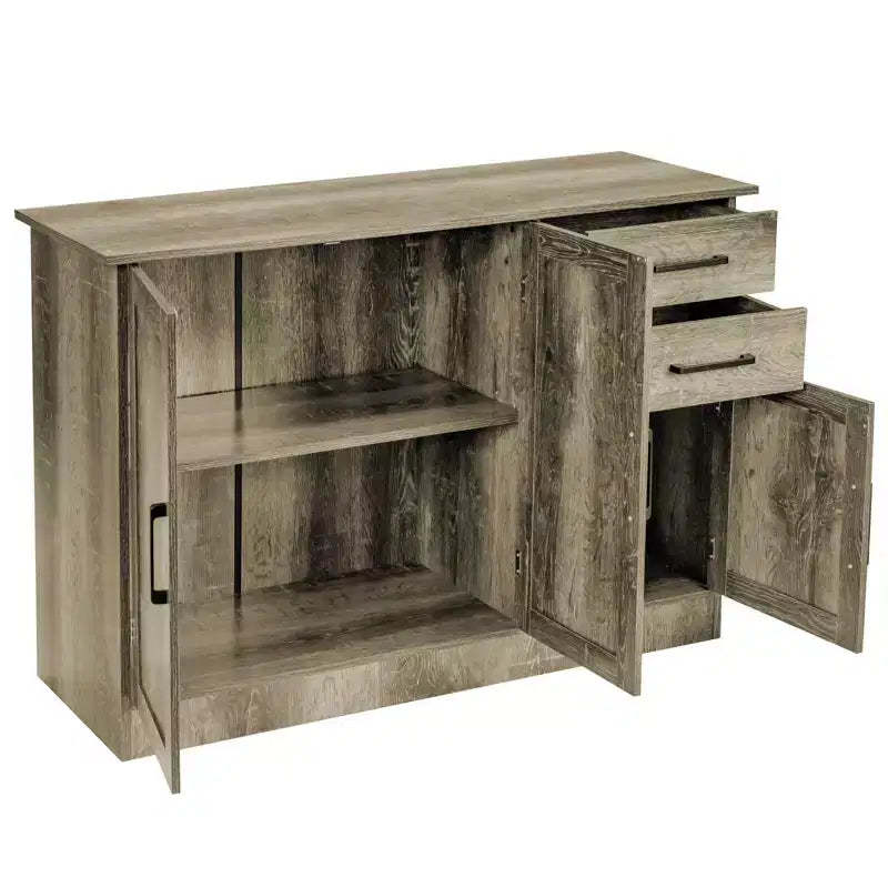 Costway Buffet Storage Cabinet Console Table Kitchen Sideboard Drawer Grey