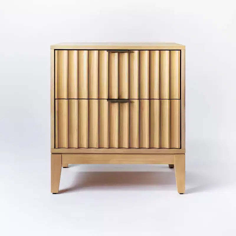 Thousand Oaks Wood Scalloped End Table with Drawers - Threshold designed with Studio McGee