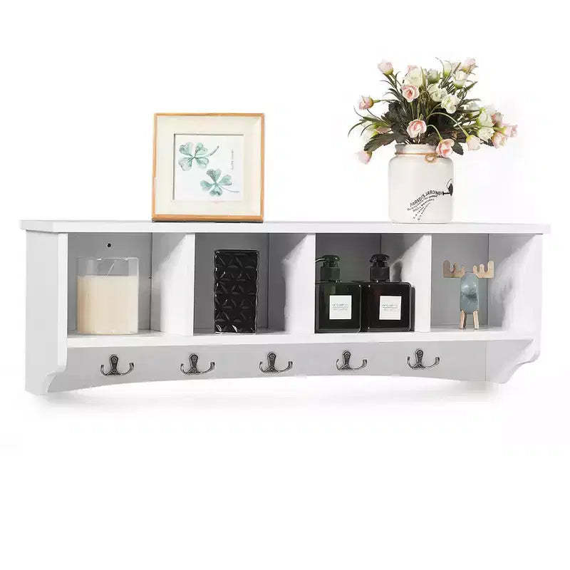 Costway Hanging Entryway Shelf Coat Rack Wall Mounted Storage Cabinets
