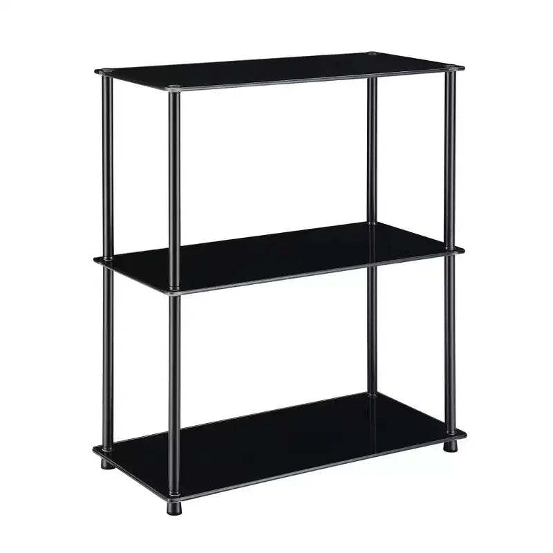 26.5 Designs2Go Classic Glass 3 Shelf Bookshelf - Breighton Home
