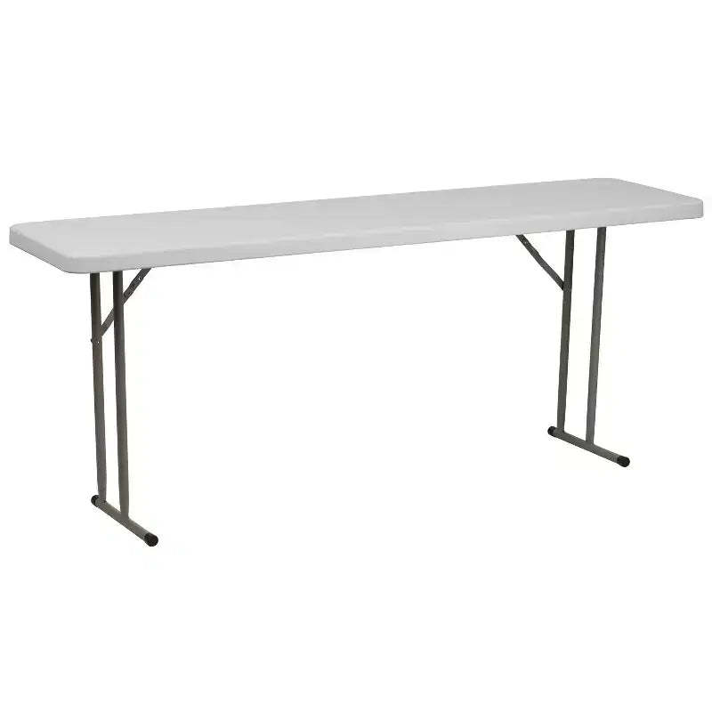 Emma and Oliver 6-Foot Rectangular White Plastic Folding Table with Locking Legs for Training or Seminars