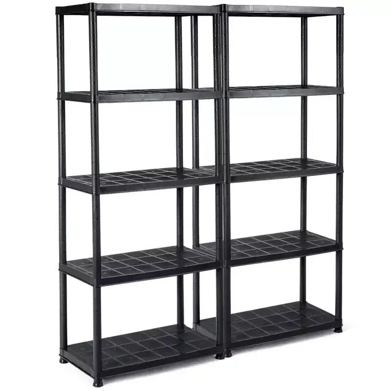 Costway 2 PCS 5-Tier 19lbs Ventilated Shelving Rack Free Standing Multi-Use Shelf Unit