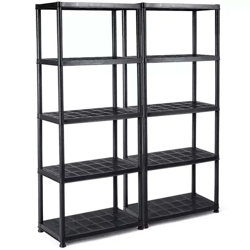 Costway 2 PCS 5-Tier 19lbs Ventilated Shelving Rack Free Standing Multi-Use Shelf Unit