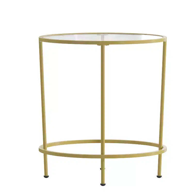 Merrick Lane End Table with Round Frame and Vertical Legs