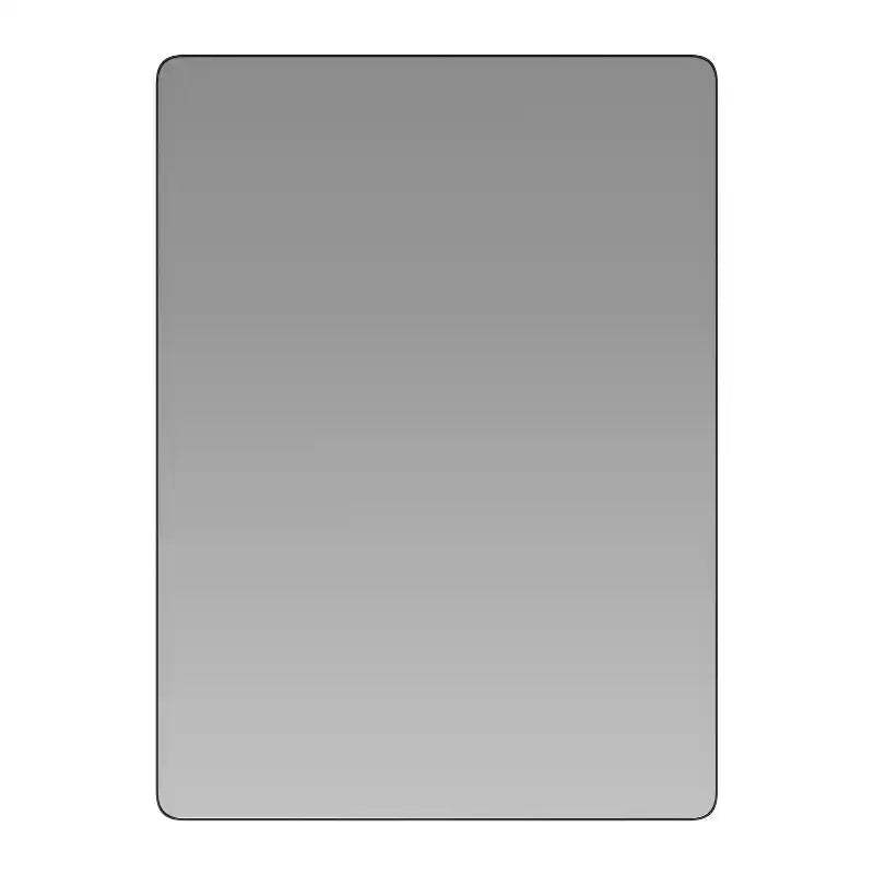Emma and Oliver Powder Coated Metal Decorative Wall Hanging Mirror with Rounded Corners; Hangs Horizontally or Vertically