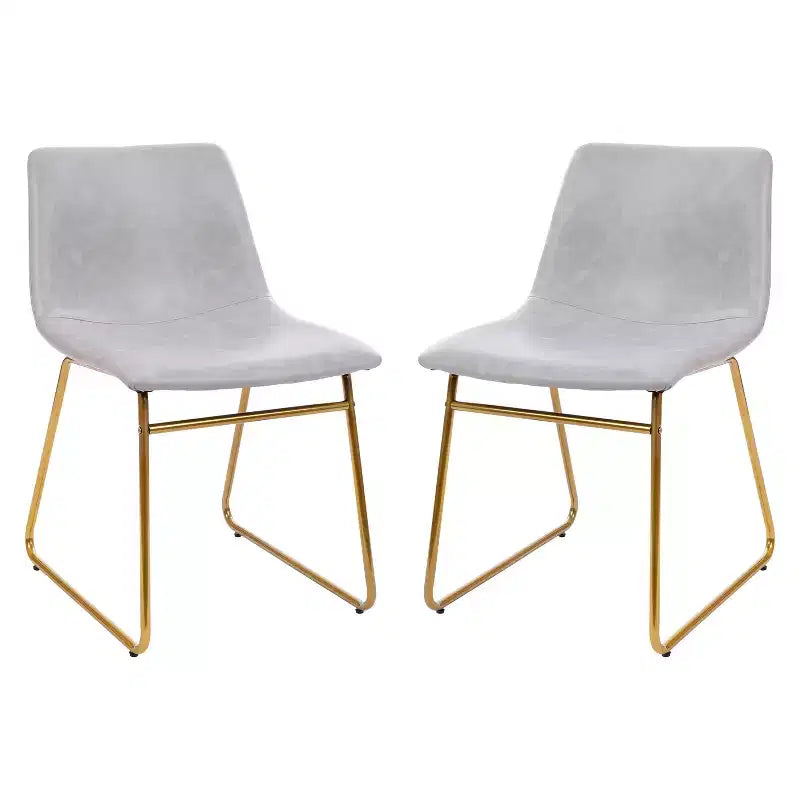 Emma and Oliver 18 Inch Indoor Dining Table Chairs, LeatherSoft Upholstery-Set of 2