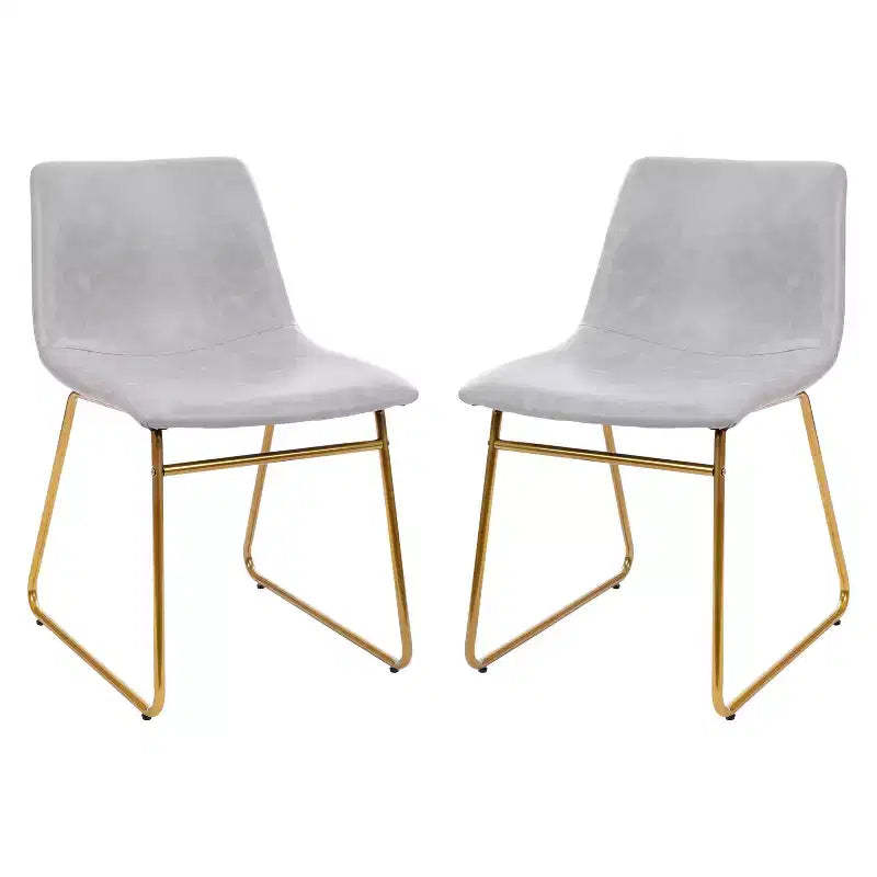 Emma and Oliver 18 Inch Indoor Dining Table Chairs, LeatherSoft Upholstery-Set of 2