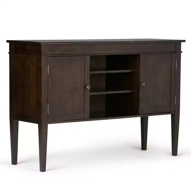 Sterling Solid Wood TV Stand for TVs Dark Tobacco Brown - WyndenHall