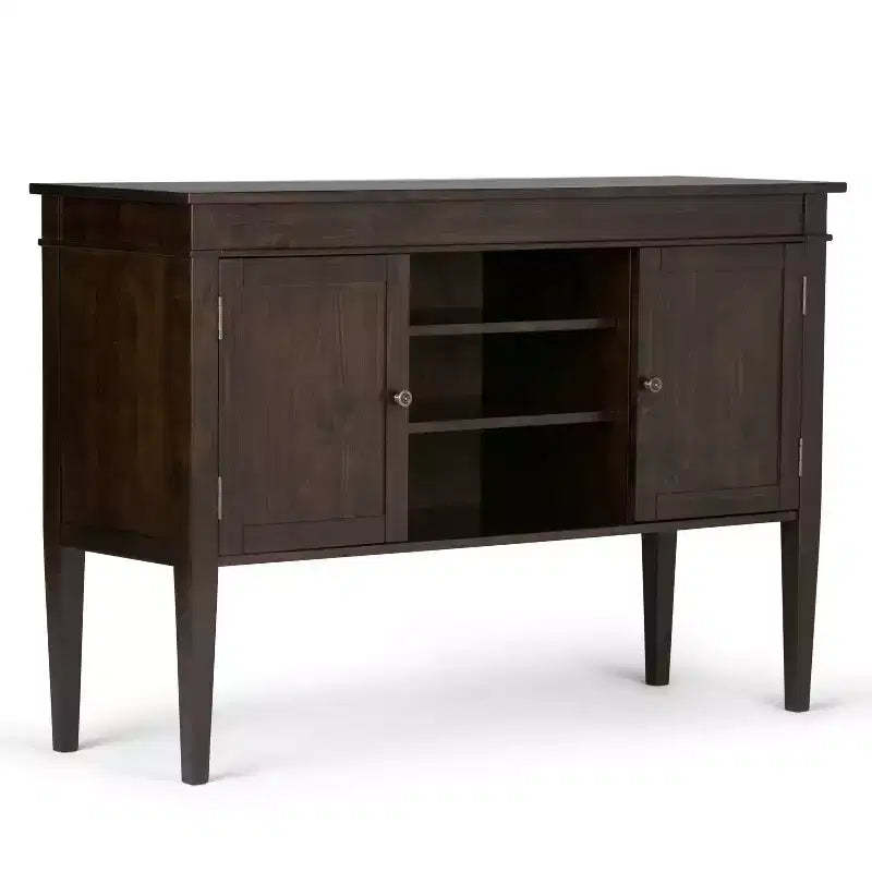 Sterling Solid Wood TV Stand for TVs Dark Tobacco Brown - WyndenHall