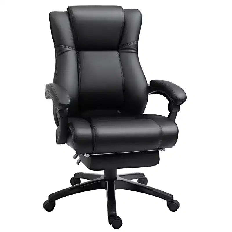 Vinsetto Executive High Back Office Chair Executive Computer Desk Chair with PU Leather, Adjustable Height and Retractable Footrest, Black