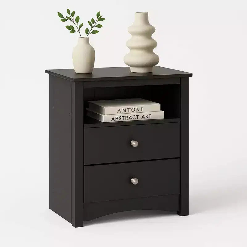 Tall 2 - Drawer Nightstand with Open Shelf - Prepac