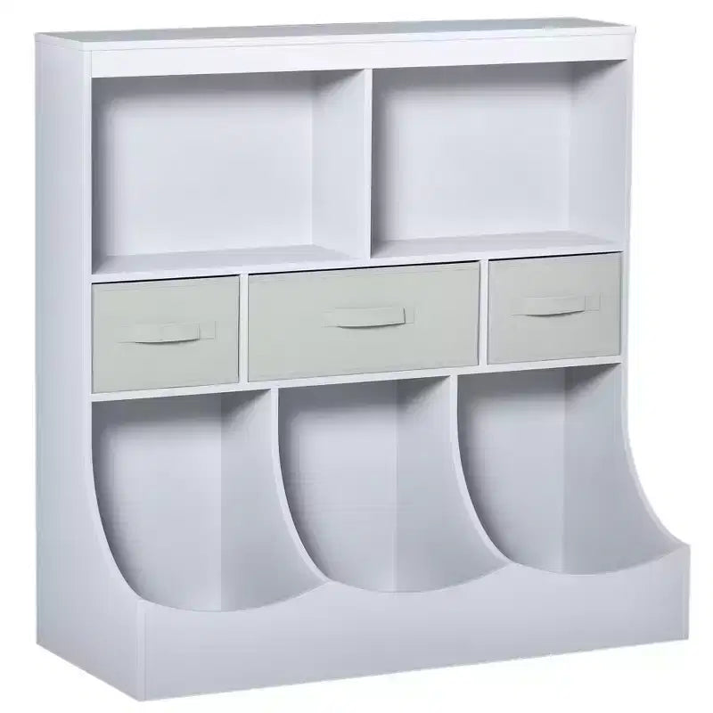 HOMCOM Toy Chest, Kids Storage Organizer, Children Display Bookcase with Drawers for Toys, Clothes, Books