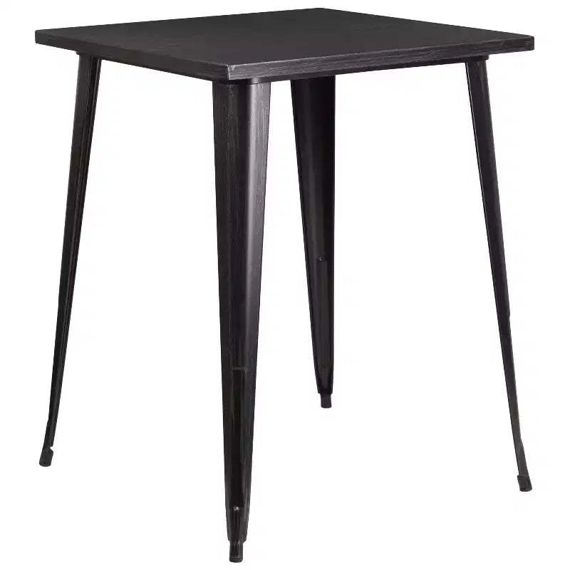 Merrick Lane Patio Dining Table with Metal Frame and Square Top