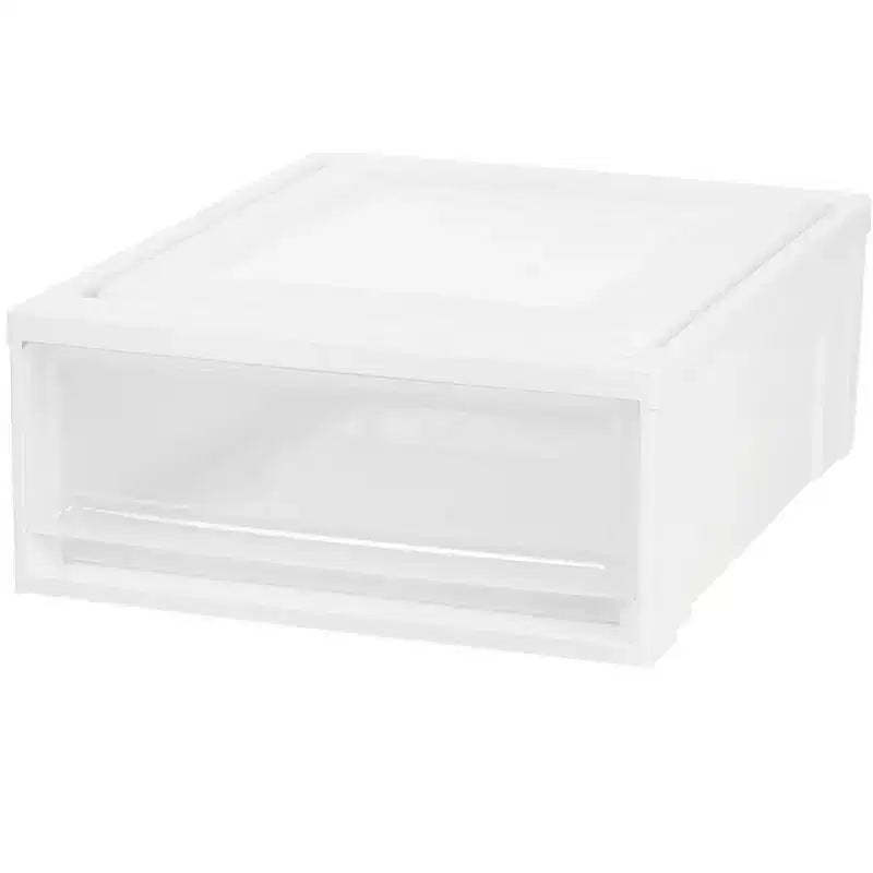 Plastic Clear Stackable Modular Shallow Storage Drawers Chest Box
