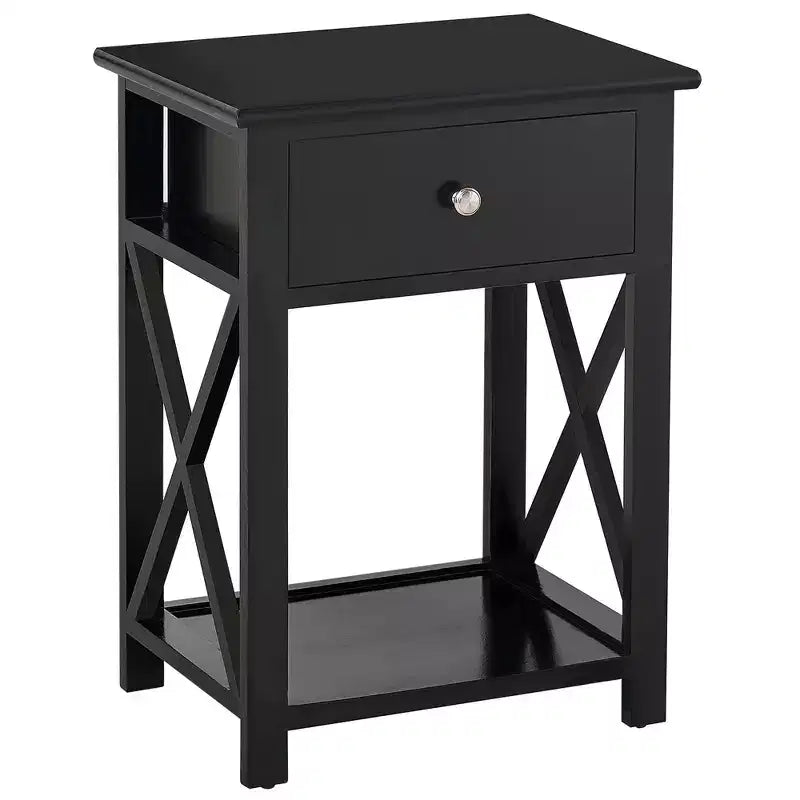 HOMCOM 22 Traditional Wood Accent End Table With Storage Drawer for Living Room or Bedroom