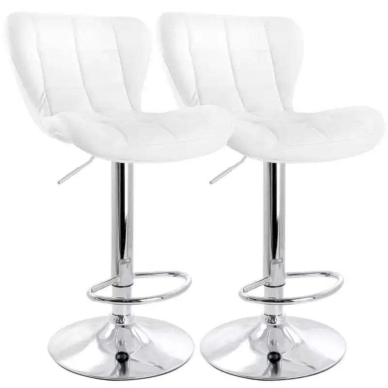 Elama 2 Piece Adjustable Faux Leather Bar Stool Set