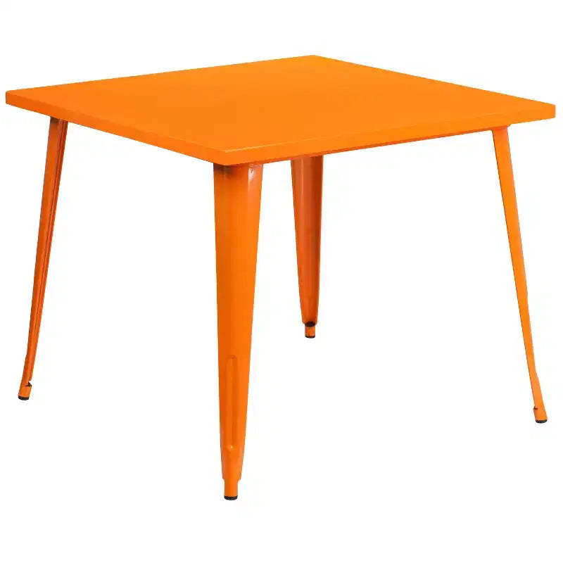 Merrick Lane Adana 35.5 Square Metal Dining Table for Indoor and Outdoor Use