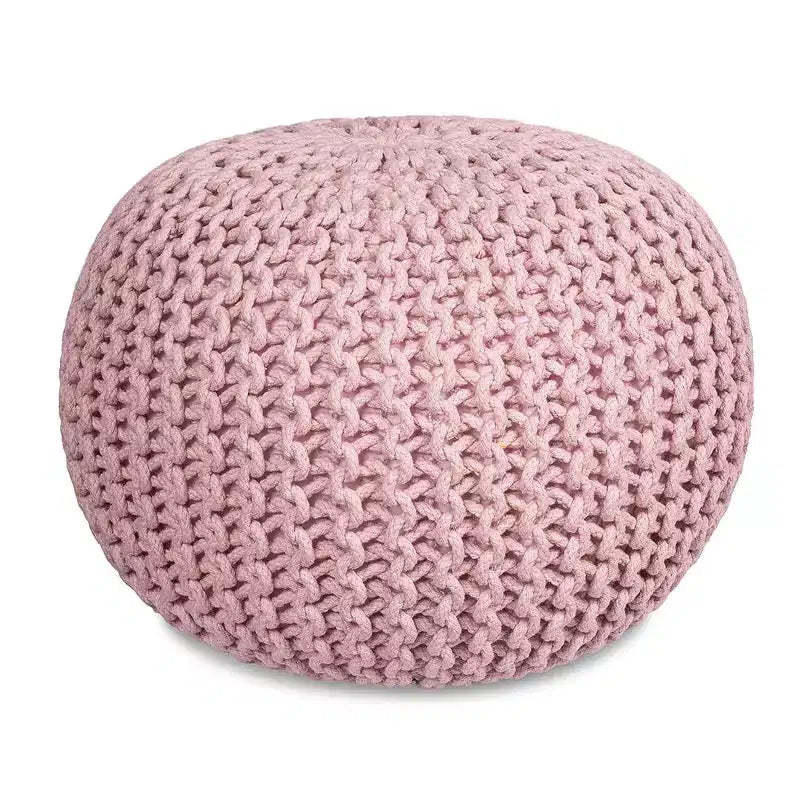 BirdRock Home Round Pouf Foot Stool Ottoman - Dusty Rose