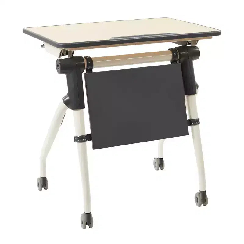 ECR4Kids Nesting Student Desk with Modesty Panel, Classroom Furniture, Maple/Grey