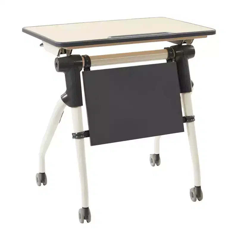 ECR4Kids Nesting Student Desk with Modesty Panel, Classroom Furniture, Maple/Grey
