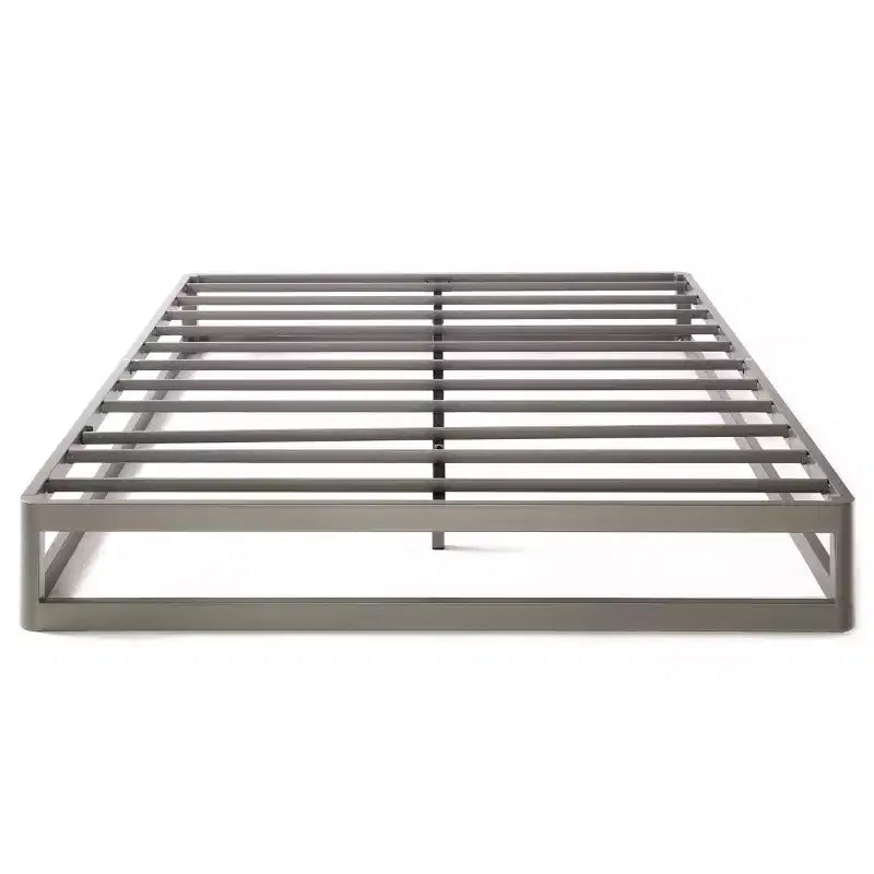 Best Price Mattress 9 Metal Round Corner Platform Bed Frame Gray