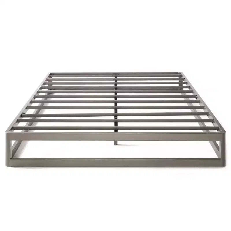 Best Price Mattress 9 Metal Round Corner Platform Bed Frame Gray