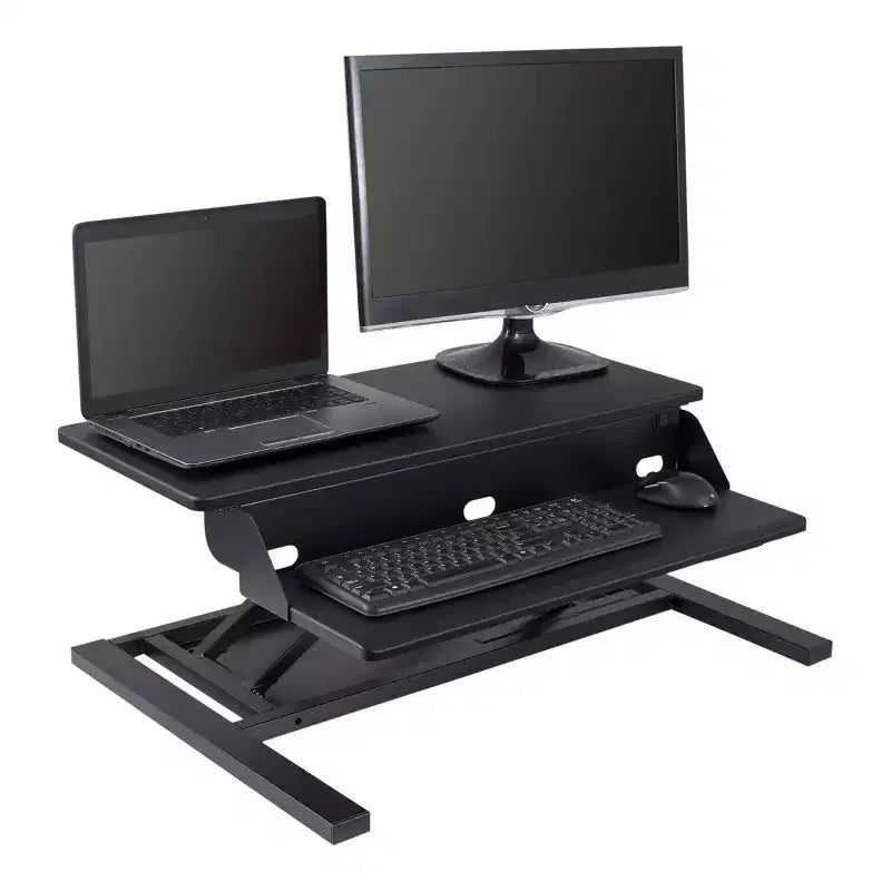 Stand Up Desk Store AirRise Power Pro Electric Adjustable Height Two-Tier Standing Desk Converter
