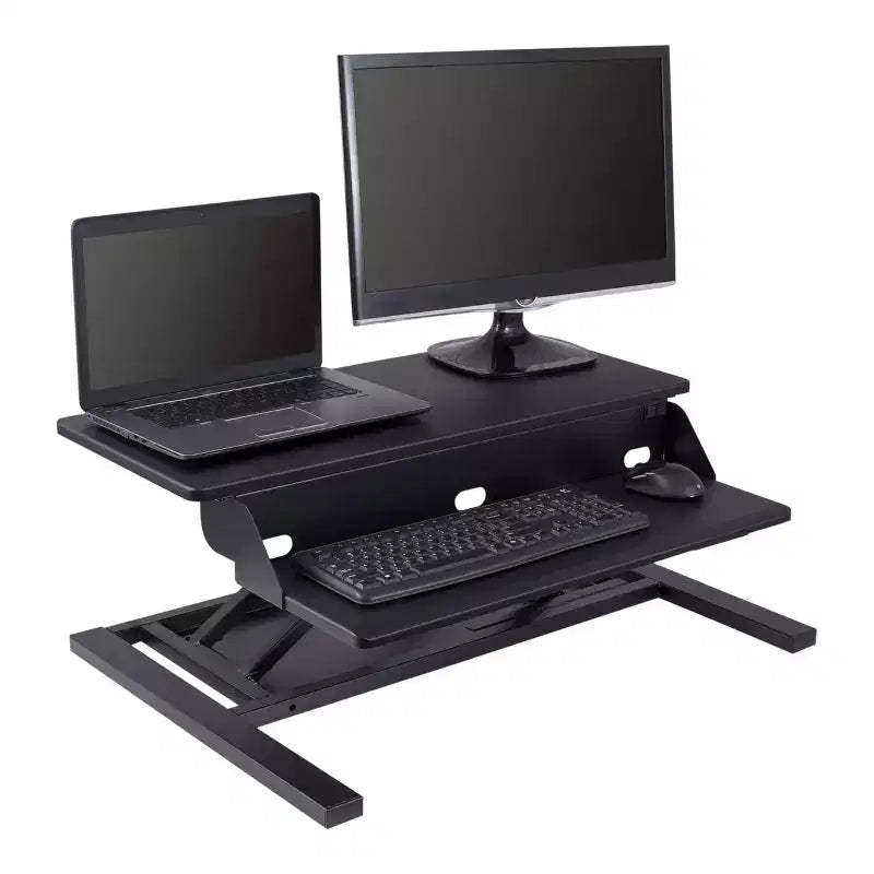 Stand Up Desk Store AirRise Power Pro Electric Adjustable Height Two-Tier Standing Desk Converter