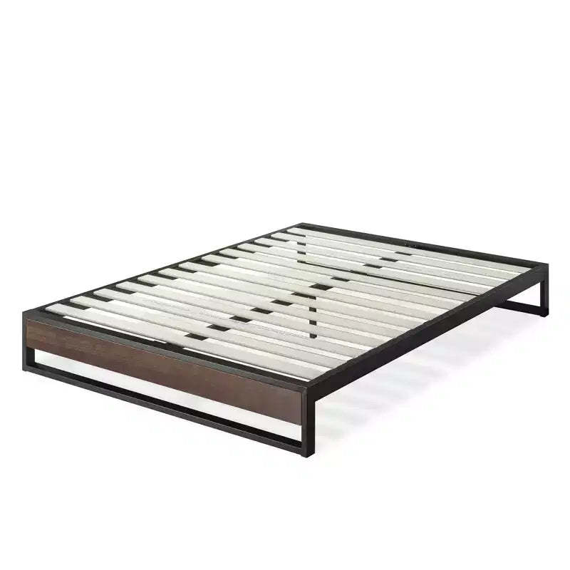 10 Suzanne Platform Bed Frame Gray Wash - Zinus