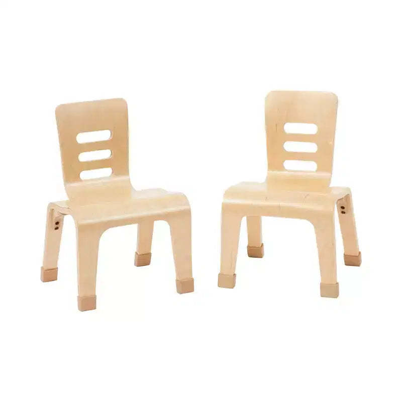 ECR4Kids Stackable Bentwood Chair, 10in Seat Height, Montessori Furniture, 2-Pack