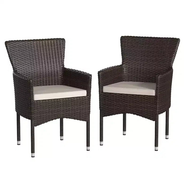 Flash Furniture Maxim Modern Wicker Patio Armchairs for Deck or Backyard, Fade and Weather-Resistant Frames and Cushions
