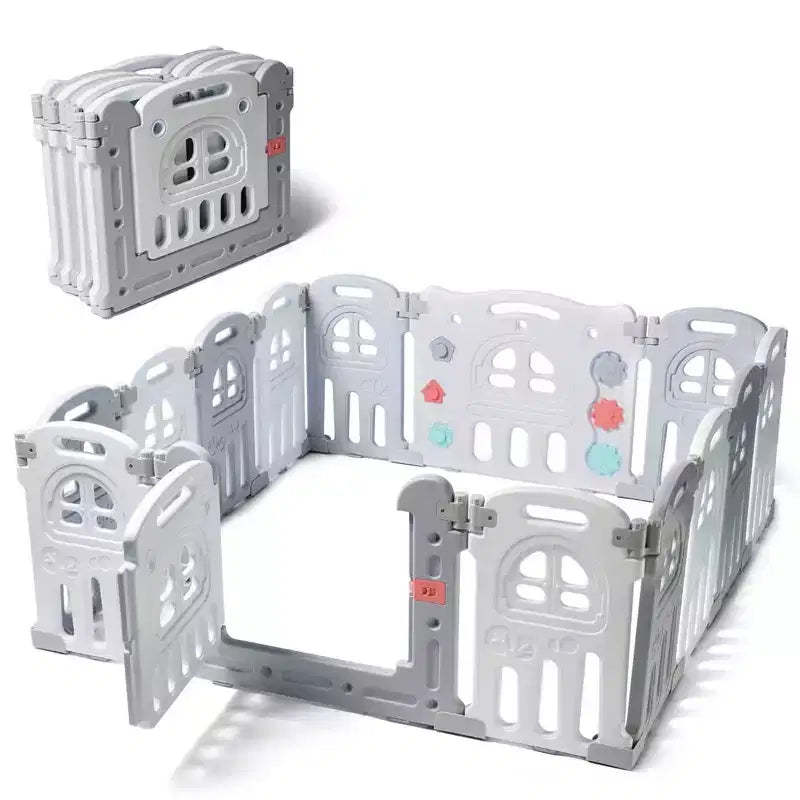 Baby Playpen Large Activity Safety Play Center - 14 Panels Baby Play Fence with Adjustable Shape and Foldable Option - Play22Usa