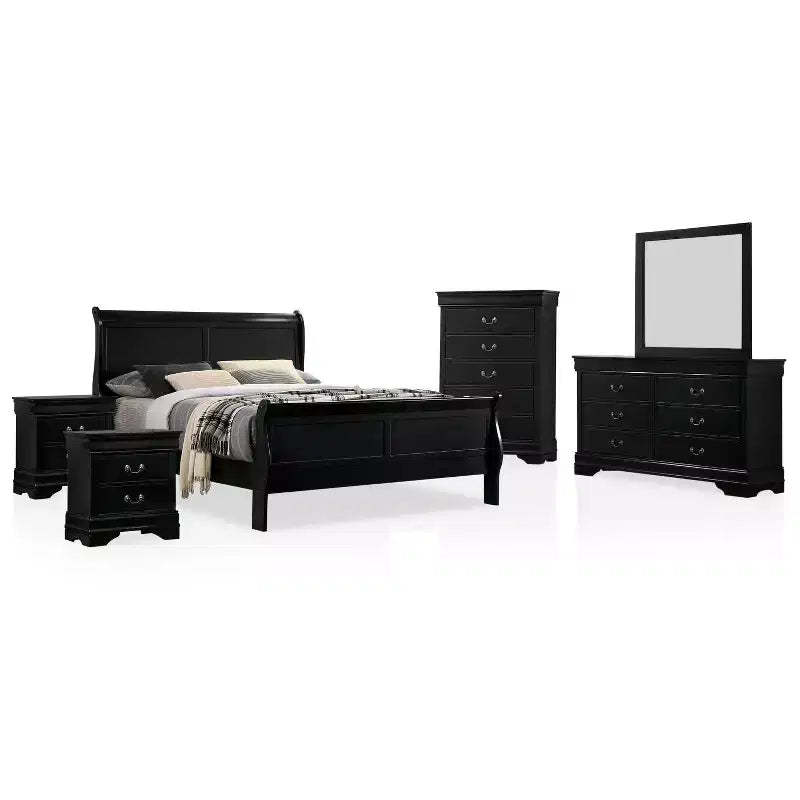 6pc Sliver Sleigh Bedroom Set - HOMES: Inside + Out