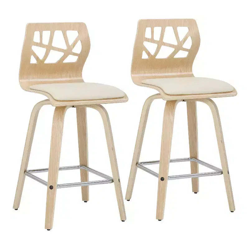 Set of 2 Folia Upholstered Counter Height Barstools - Lumisource