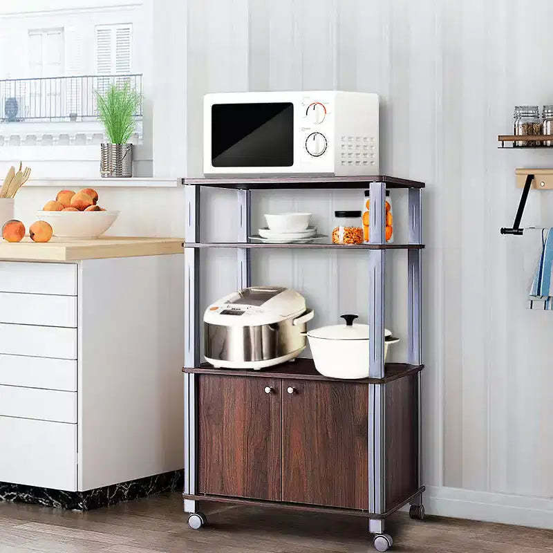 Costway Bakers Rack Microwave Oven Rack Shelves Kitchen Storage Organizer Metal White