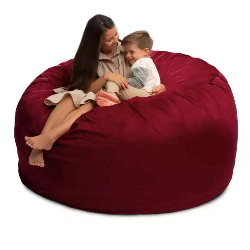 Ultimate Sack 6ft Bean Bag Chair, Oversized Comfortable Indoor Floor Lounger, Giant Foam-Filled Furniture for Relaxing, Burgundy Suede