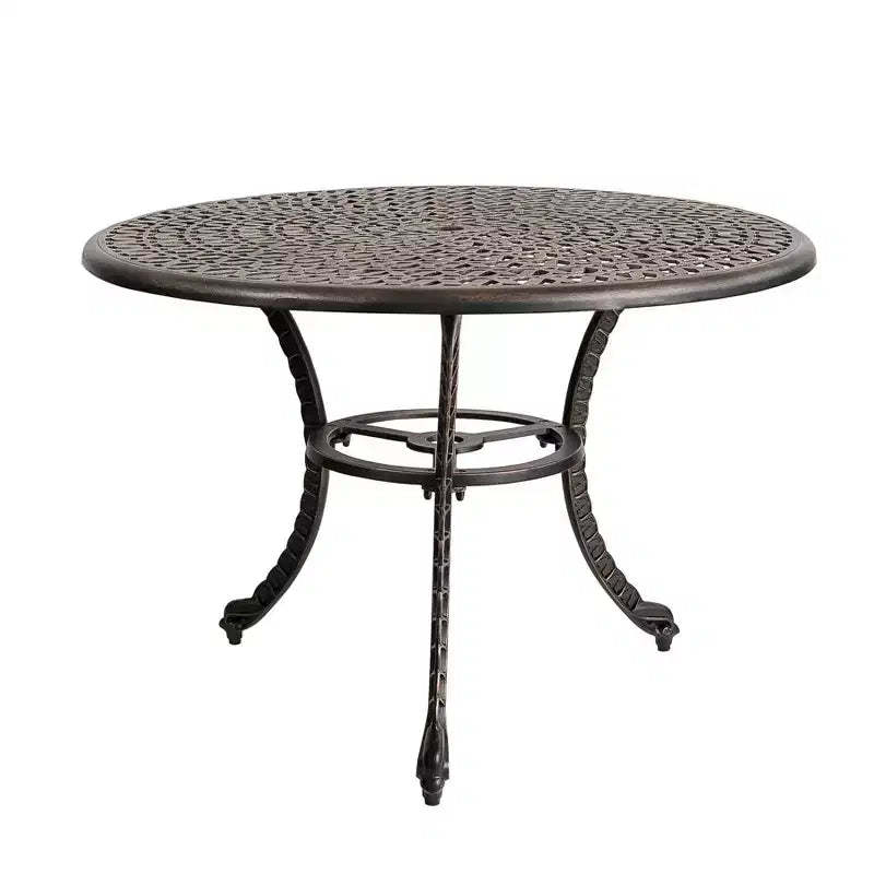 Kinger Home 41-inch Patio Outdoor Dining Table, Round Outdoor Dining Table, Aluminum Patio Furniture, Bronze