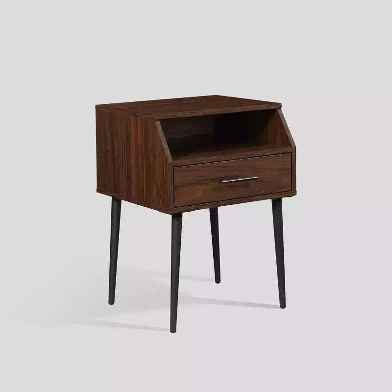 Modern 1 Drawer Angled Side Table - Saracina Home