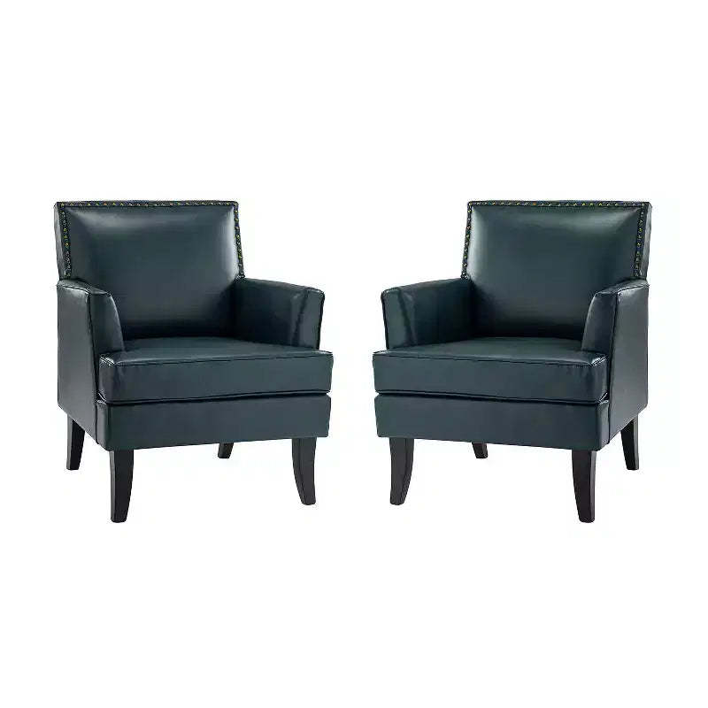 Set of 2 Wooden Upholstered Accent Chair Celadon Armchair| ART OF LIVING DESIGNS