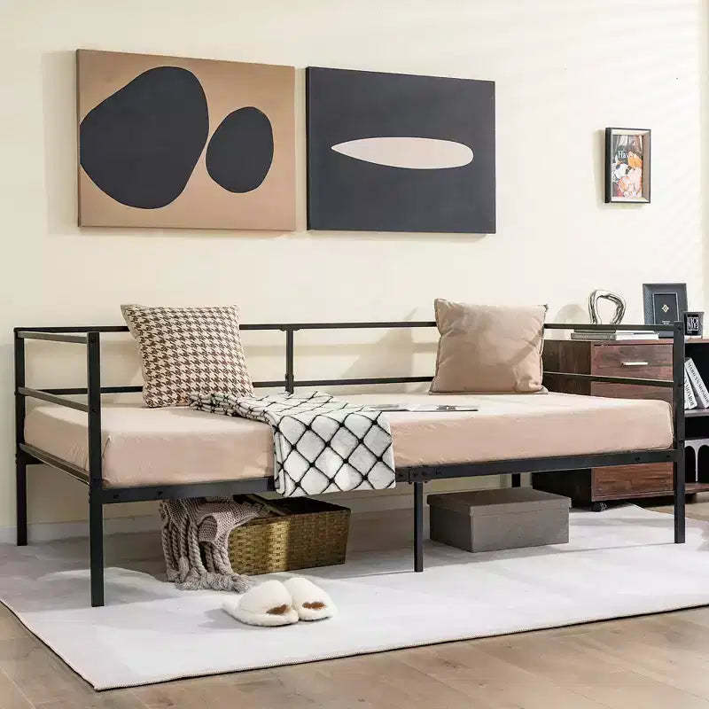 Costway Twin Daybed Sofa Bed Frame Metal Platform with Headboard for Guest - Living Room