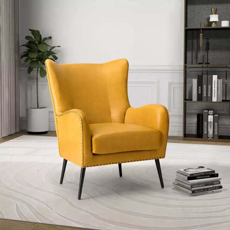 Harpocrates Classic Armchair with wingback and nailhead trim| ART OF LIVING DESIGNS