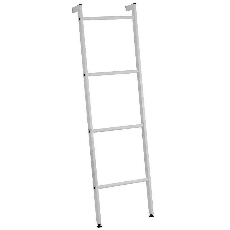 mDesign Metal Blanket & Towel Wall Ladder Rack for Bedroom/Bathroom, Light Gray