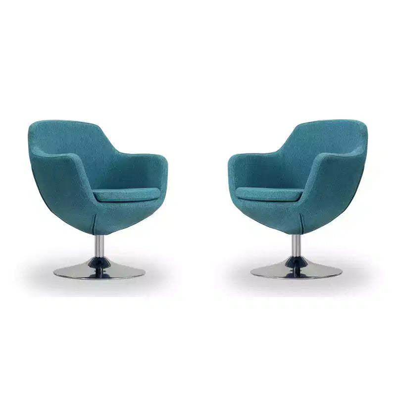 Set of 2 Caisson Faux Leather Swivel Accent Chairs - Manhattan Comfort