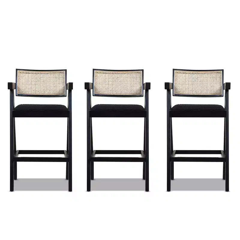 Jennifer Taylor Home Milan 29.5 Modern Resin Webbing Back Bar Stool with Arms