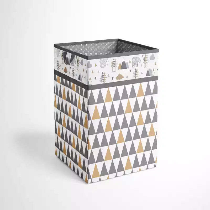Bacati - Woodlands Gray/Beige Neutral Collapsible Laundry Hamper